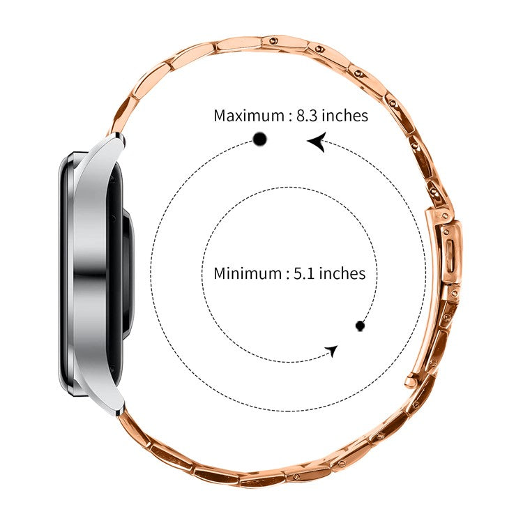 For Fossil Gen 5 Carlyle Stainless Steel Band Lines Design Ultra-Thin Watch Strap - Rose Gold