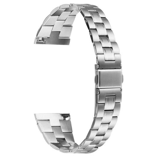 For Haylou Solar LS05 Fashionable Replacement Band 3-Bead Stainless Steel Smartwatch Strap - Silver