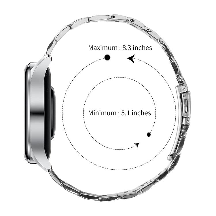 For Xiaomi Watch Color Ultra-Thin 3-Bead Stainless Steel Band Fashion Smartwatch Strap - Silver+Black