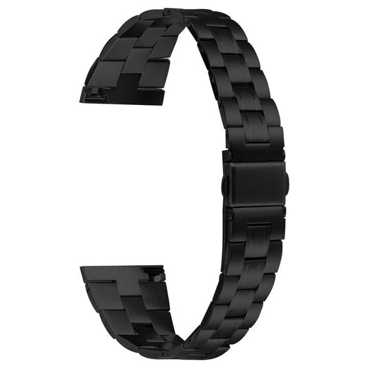 For Huawei Watch GT 42mm 46mm Watch Strap Three-Beads Stainless Steel Band - Black