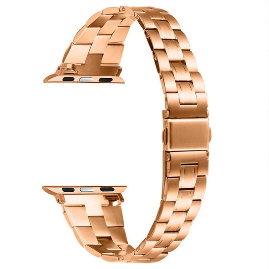 For Apple Watch Series 10 42mm / 9 8 7 41mm / SE (2023) SE (2022) SE 6 5 4 40mm / 3 2 1 38mm Watch Band Stainless Steel - Rose Gold