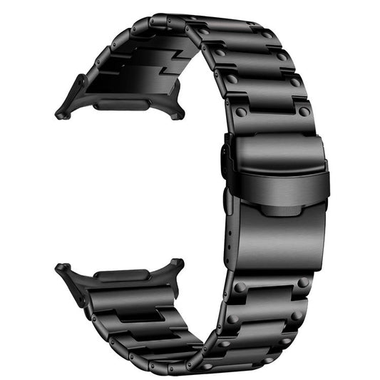 For Samsung Galaxy Watch Ultra 47mm Stainless Steel Watch Strap Buckle Design Wrist Band - Black