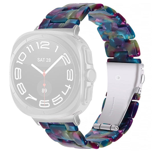 For Samsung Galaxy Watch Ultra 47mm Waterproof Resin Acrylic Watch Strap Buckle Design Wrist Band - Style J