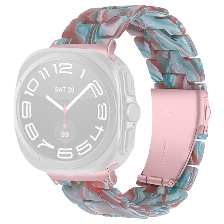 For Samsung Galaxy Watch Ultra 47mm Waterproof Resin Acrylic Watch Strap Buckle Design Wrist Band - Style I