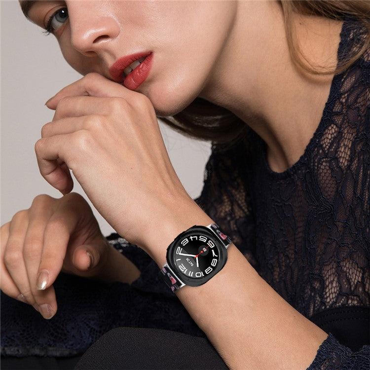 For Samsung Galaxy Watch Ultra 47mm Waterproof Resin Acrylic Watch Strap Buckle Design Wrist Band - Style N