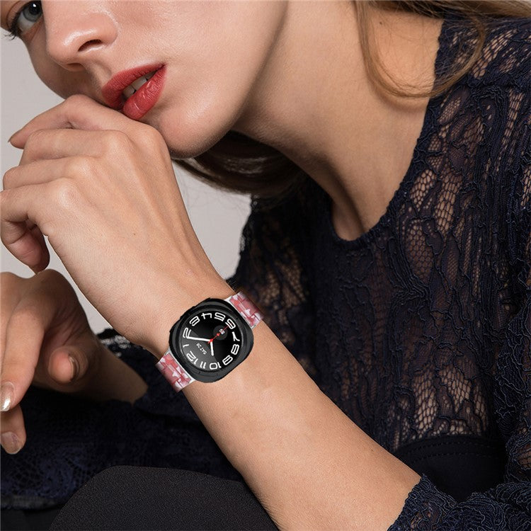 For Samsung Galaxy Watch Ultra 47mm Waterproof Resin Acrylic Watch Strap Buckle Design Wrist Band - Style Q