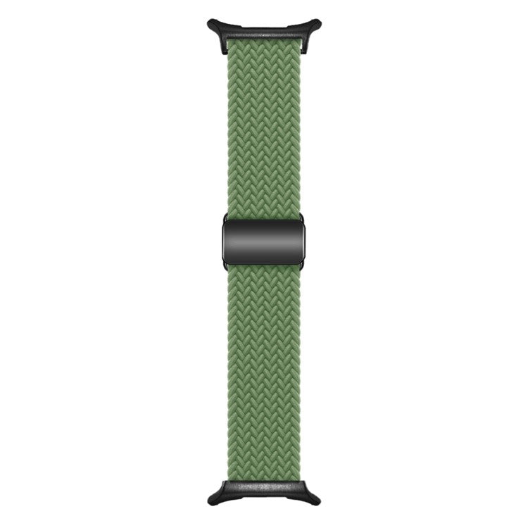 For Samsung Galaxy Watch Ultra 47mm Braided Watch Band Magnetic Wrist Strap - Cactus+Black Buckle