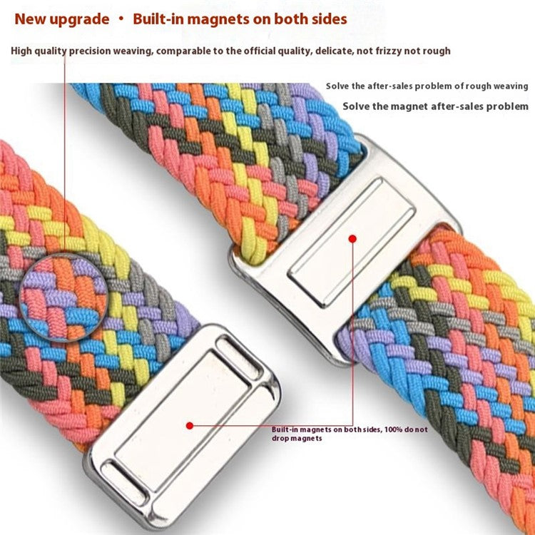 For Samsung Galaxy Watch Ultra 47mm Braided Watch Band Magnetic Wrist Strap - Cactus+Black Buckle