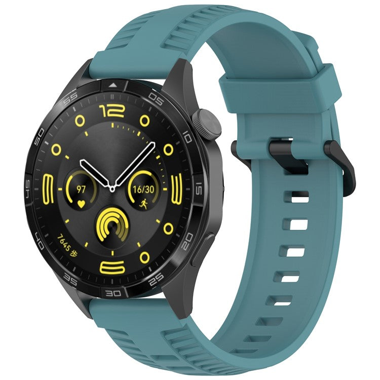 For Huawei Watch 4 / 4 Pro / GT 4 46mm Silicone Watch Strap 22mm Tire Texture Wrist Band - Cyan