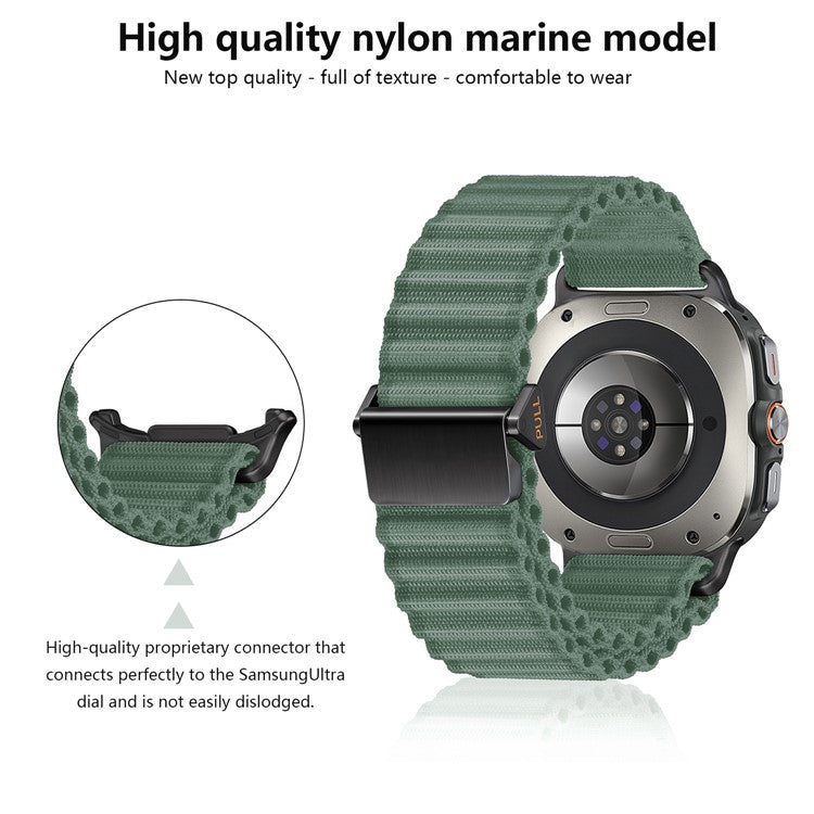 KALEBOL For Samsung Galaxy Watch Ultra 47mm Watch Band Adjustable Nylon Wrist Strap - Starlight