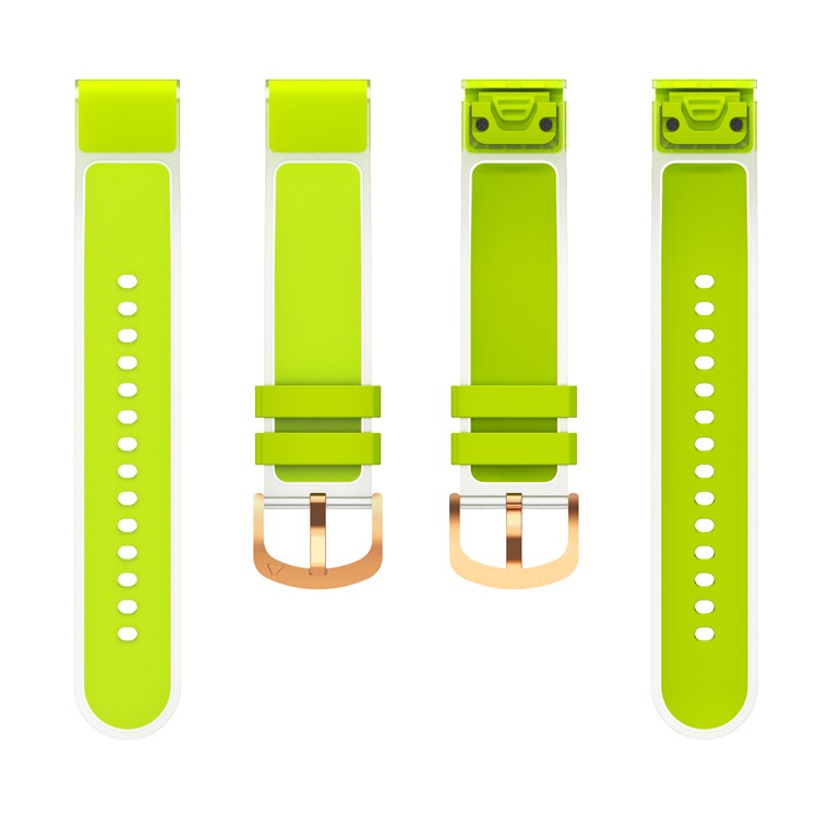 KALEBOL For Garmin Fenix 7S  /  7S Pro  /  6S  /  6S Pro QuickFit 20mm Silicone Band Translucent Watch Strap - Lime