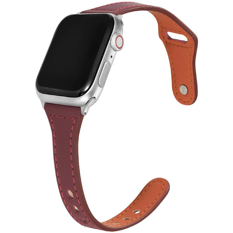 KALEBOL For Apple Watch 10 46mm / Ultra 2 / Ultra 49mm / 9 8 7 45mm / SE (2023) SE (2022) SE 6 5 4 44mm / 3 2 1 42mm Watch Strap, Small Buckle - Wine Red