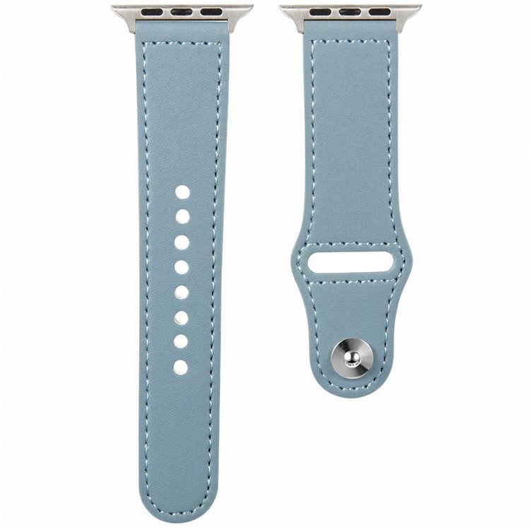 KALEBOL For Apple Watch Series 10 42mm / 9 8 7 41mm / SE (2023) SE (2022) SE 6 5 4 40mm / 3 2 1 38mm Watch Strap, Large Buckle - Blue