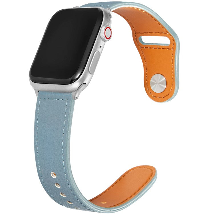 KALEBOL For Apple Watch Series 10 42mm / 9 8 7 41mm / SE (2023) SE (2022) SE 6 5 4 40mm / 3 2 1 38mm Watch Strap, Large Buckle - Blue