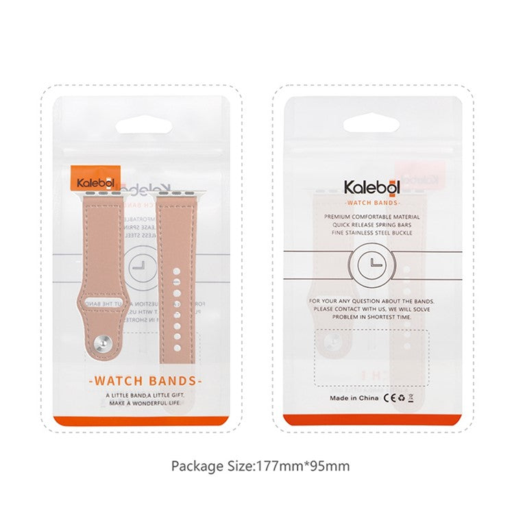 KALEBOL For Apple Watch 10 46mm / Ultra 2 / Ultra 49mm / 9 8 7 45mm / SE (2023) SE (2022) SE 6 5 4 44mm / 3 2 1 42mm Watch Strap, Large Buckle - Wine Red