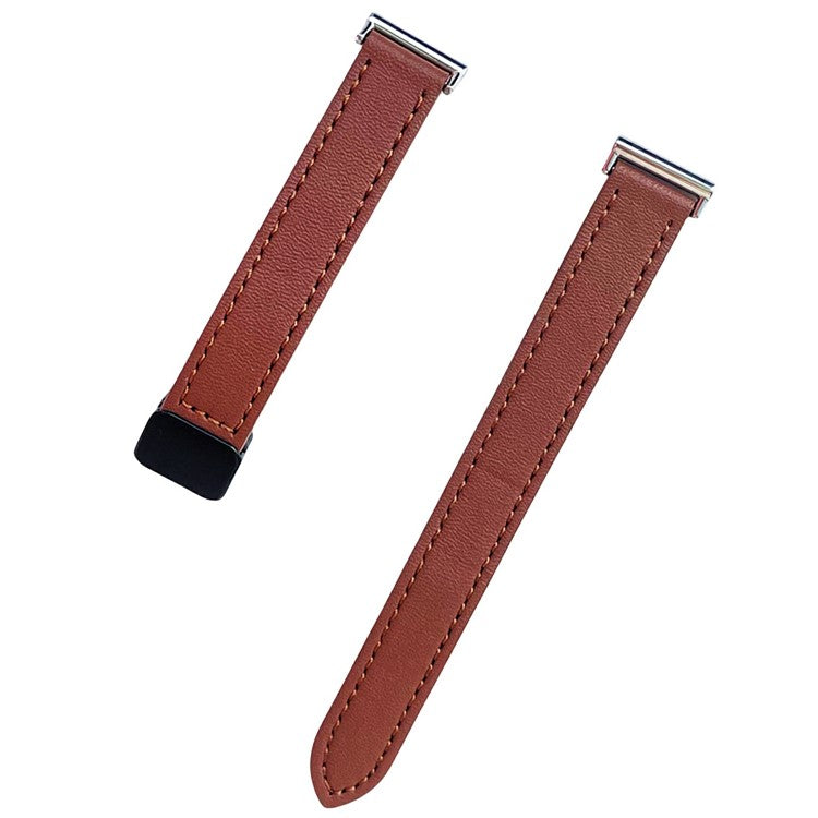 For Samsung Galaxy Watch7 / Watch FE / Watch6 / Watch 5 / Watch4 Universal 20mm Magnetic Buckle Slim Microfiber Leather Watch Strap - Mocha Brown