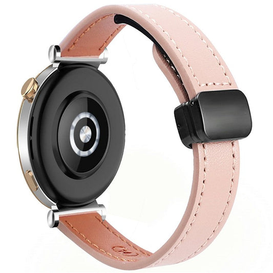 For Samsung Galaxy Watch7 / Watch FE / Watch6 / Watch 5 / Watch4 Universal 20mm Magnetic Buckle Slim Microfiber Leather Watch Strap - Pink