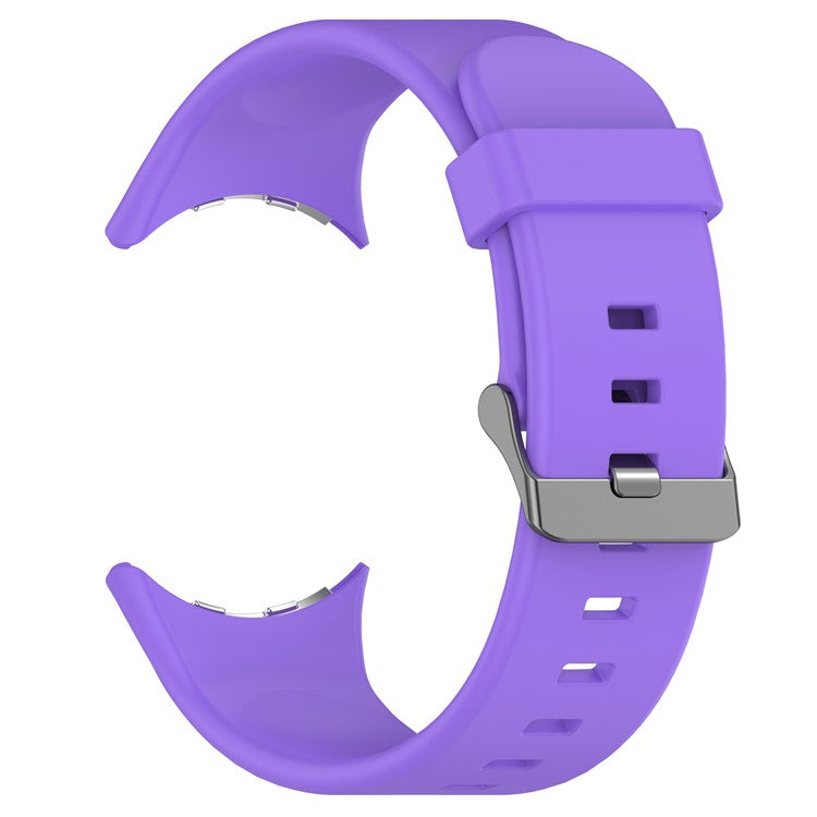 For Google Pixel Watch 3 45mm Silicone Watch Band Replacement Strap with Metal Connector - Purple