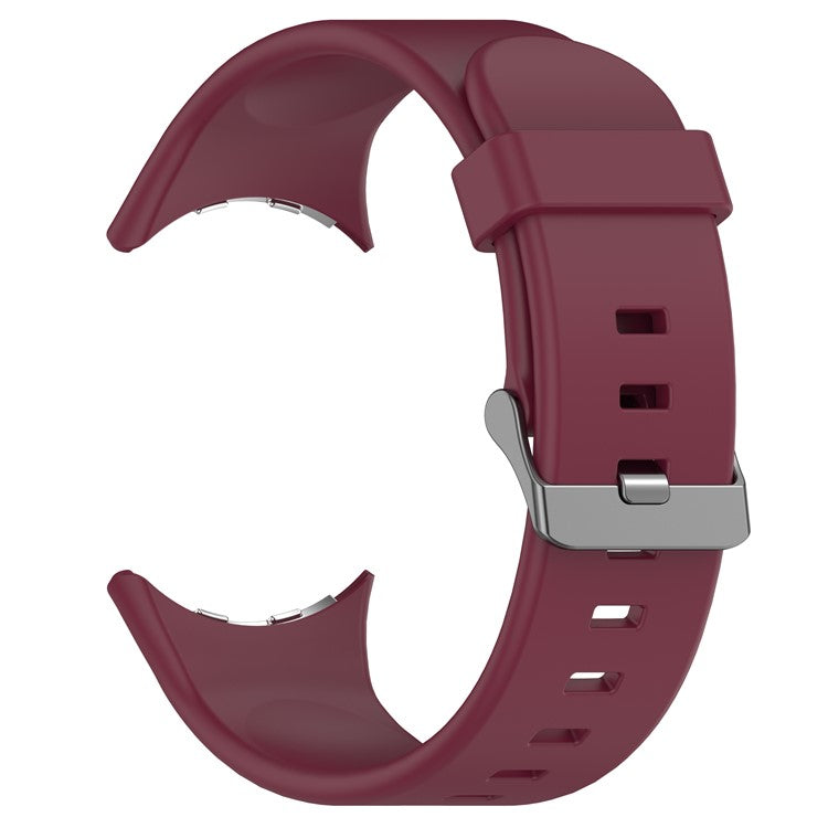 For Google Pixel Watch 3 45mm Silicone Watch Band Replacement Strap with Metal Connector - Wine Red