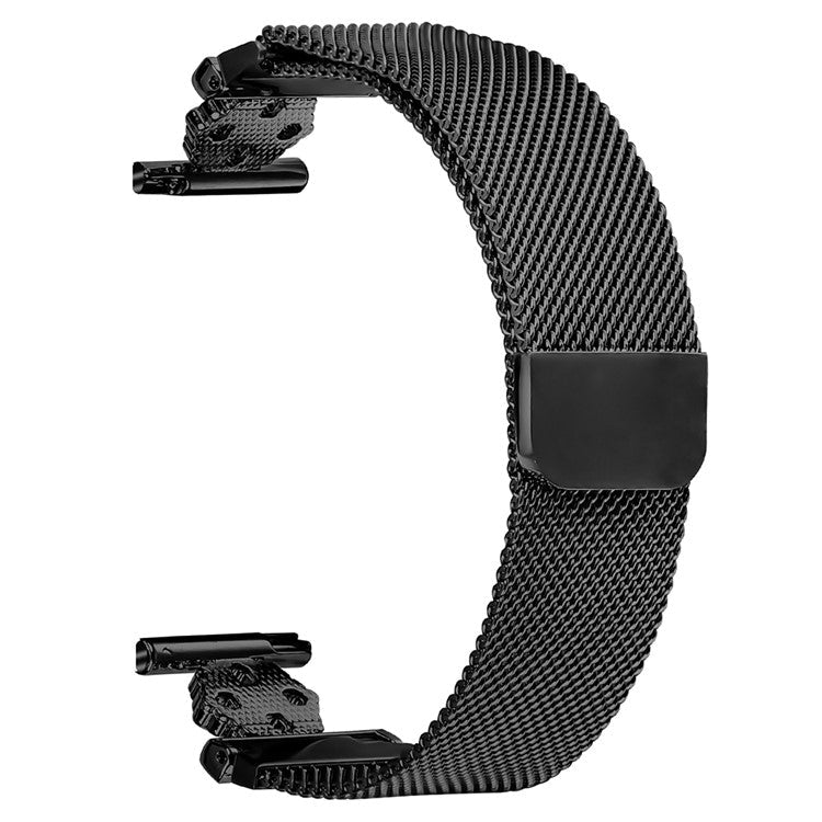For Garmin D2 Air X10 / Bounce Milanese Band Flower Stainless Steel Magnetic Mesh Watch Strap - Black