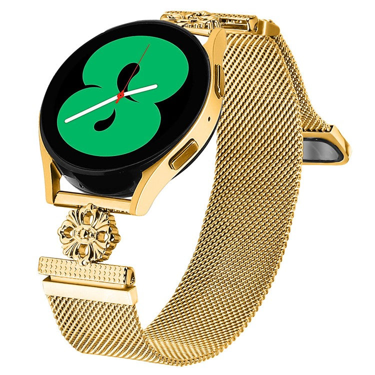 For Garmin D2 Air X10 / Bounce Milanese Band Flower Stainless Steel Magnetic Mesh Watch Strap - Gold