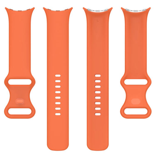 For Google Pixel Watch 3 45mm Replacement Strap 8 Shape Silicone Watch Band with Color Buckle, Size S - Orange