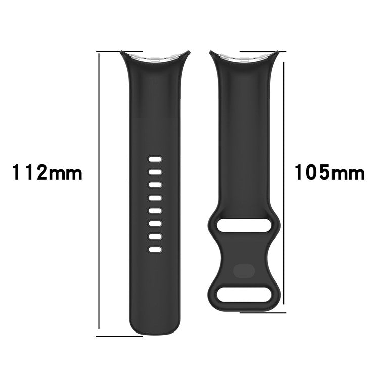 For Google Pixel Watch 3 45mm Replacement Strap 8 Shape Silicone Watch Band with Color Buckle, Size S - Official White