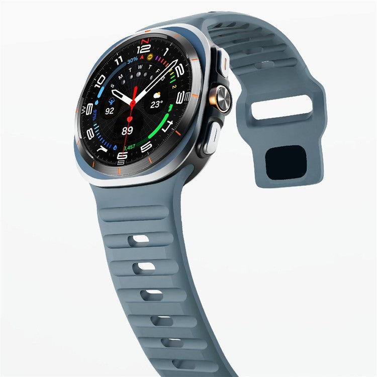 For Samsung Galaxy Watch Ultra 47mm Silicone Watch Band Breathable Sport  Watch Strap - Ocean Blue
