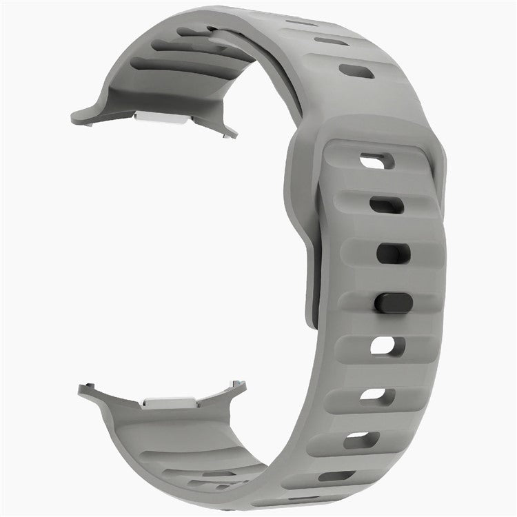 For Samsung Galaxy Watch Ultra 47mm Silicone Watch Band Breathable Sport  Watch Strap - Light Grey