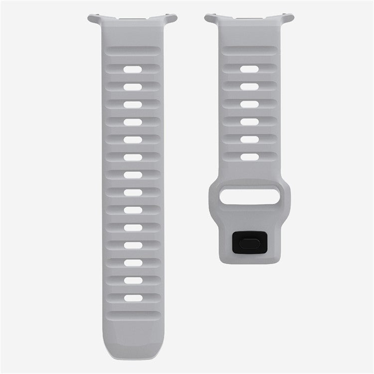 For Samsung Galaxy Watch Ultra 47mm Silicone Watch Band Breathable Sport  Watch Strap - Light Grey