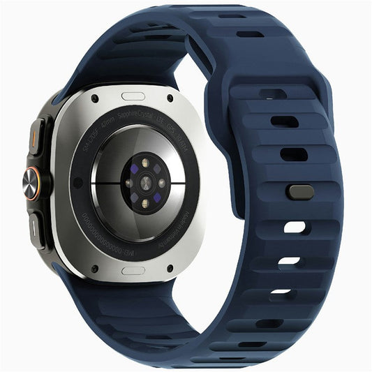 For Samsung Galaxy Watch Ultra 47mm Silicone Watch Band Breathable Sport  Watch Strap - Midnight Blue