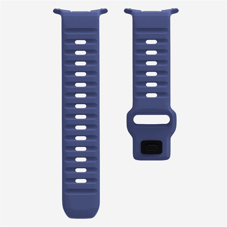 For Samsung Galaxy Watch Ultra 47mm Silicone Watch Band Breathable Sport  Watch Strap - Midnight Blue