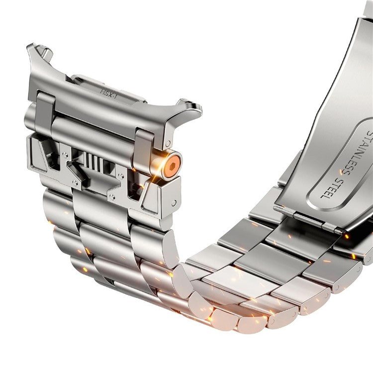 For Samsung Galaxy Watch Ultra 47mm Watch Band Stainless Steel Replacement Strap - Starlight