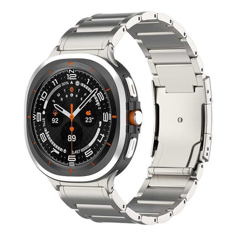 Titanium Steel Band for Samsung Galaxy Watch Ultra 47mm Replacement 3-bead Watch Strap - Titanium