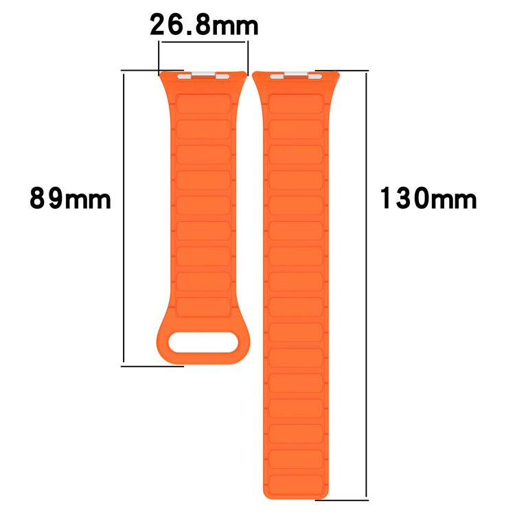For Xiaomi Smart Band 8 Pro  /  Redmi Watch 4 Magnetic TPU Watch Strap Dual Color Strap - Orange+Black