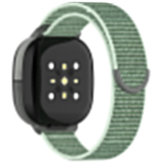 For Fitbit Ace LTE Children Watch Watchband Round Tail Braided Nylon Wrist Strap - Azure Blue