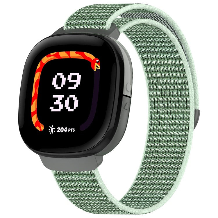 For Fitbit Ace LTE Children Watch Watchband Round Tail Braided Nylon Wrist Strap - Azure Blue