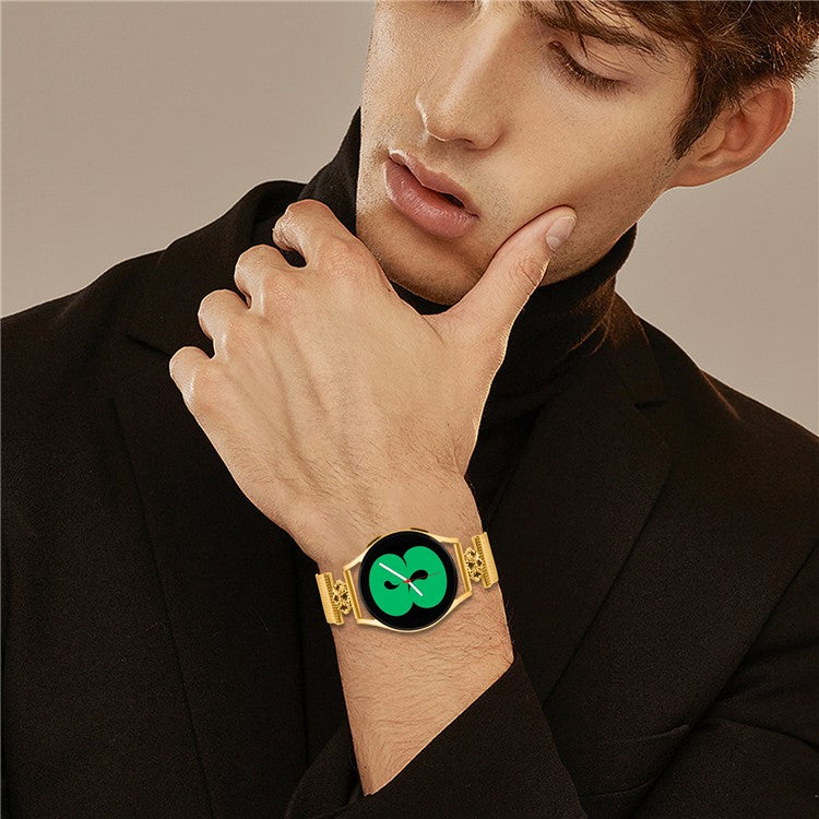 For Huami Amazfit GTS 4 Mini Milanese Band Flower Stainless Steel Magnetic Mesh Watch Strap - Gold