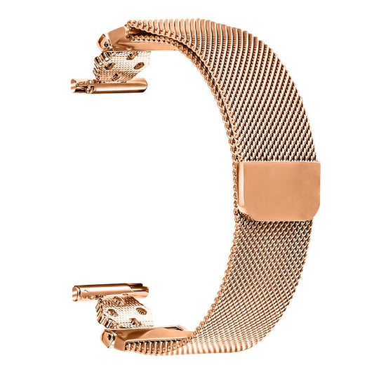 For Huami Amazfit GTS 4 Mini Milanese Band Flower Stainless Steel Magnetic Mesh Watch Strap - Rose Gold