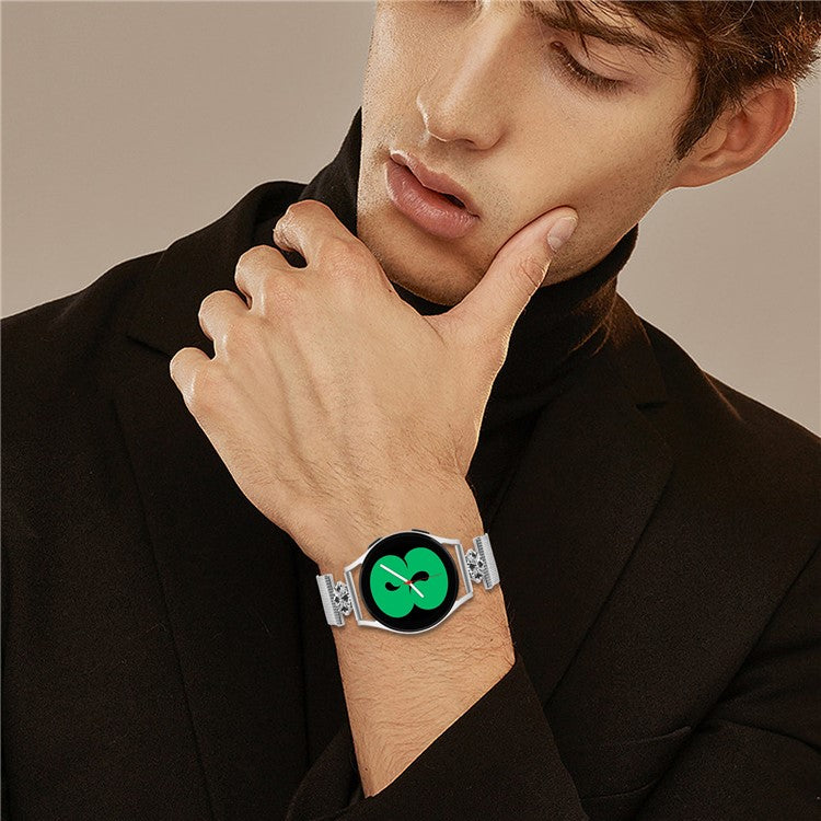 For Huami Amazfit Bip 3 Pro / Bip 3 Milanese Band Flower Stainless Steel Magnetic Mesh Watch Strap - Silver
