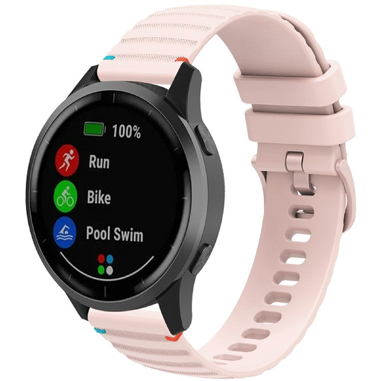 For Huawei Watch GT 4 41mm / Garmin Venu 3S / Garmin Forerunner 265S Universal 18mm Silicone Watch Strap - Rose Pink