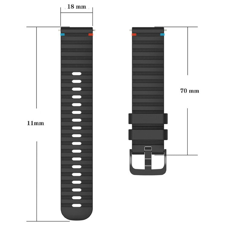 For Huawei Watch GT 4 41mm / Garmin Venu 3S / Garmin Forerunner 265S Universal 18mm Silicone Watch Strap - Rose Pink