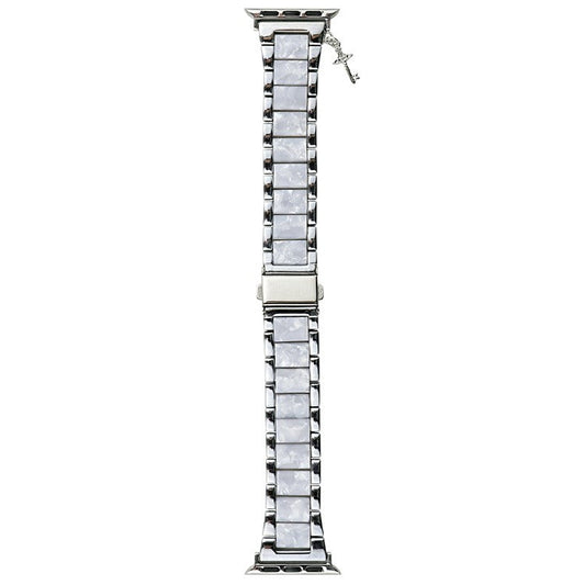 Resin+Zinc Alloy Strap for Apple Watch Series 10 42mm  /  Series 9 8 7 41mm  /  SE (2023) SE (2022) SE 6 5 4 40mm  /  3 2 1 38mm Band - Silver Splicing