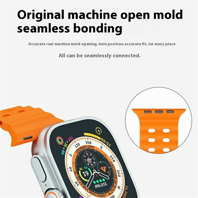 Silicone Strap for Apple Watch Series 10 46mm / Ultra 2 Ultra 49mm / Series 9 8 7 45mm / SE (2023) SE (2022) SE 6 5 4 44mm / 3 2 1 42mm - White