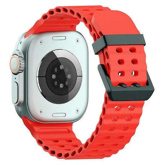 Silicone Strap for Apple Watch Series 10 46mm / Ultra 2 Ultra 49mm / Series 9 8 7 45mm / SE (2023) SE (2022) SE 6 5 4 44mm / 3 2 1 42mm - Red
