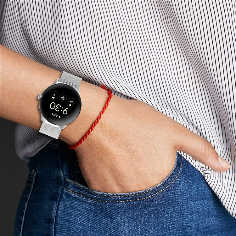 For Google Pixel Watch 3 45mm Metal Watch Strap Milanese Mesh Magnetic Wrist Band - Black