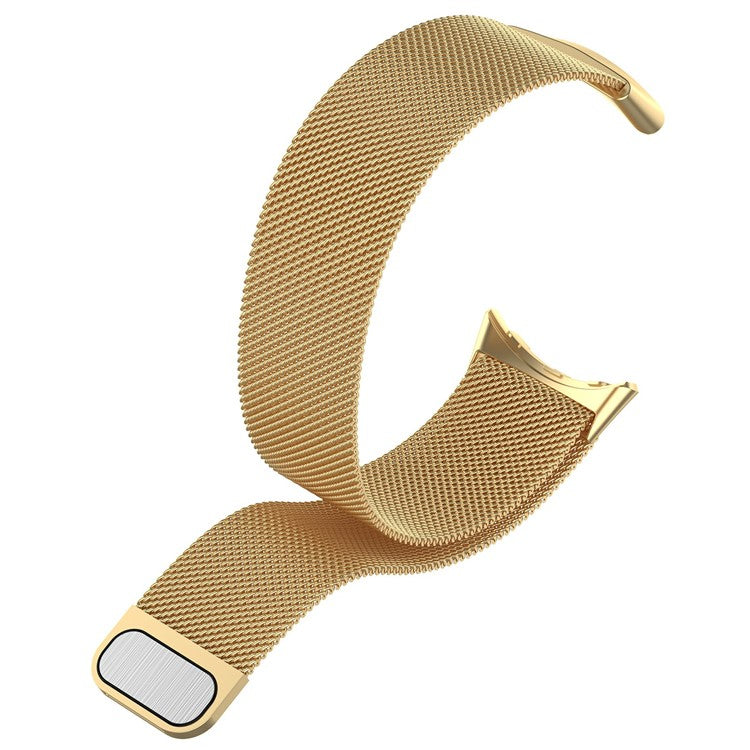 For Google Pixel Watch 3 45mm Metal Watch Strap Milanese Mesh Magnetic Wrist Band - Gold