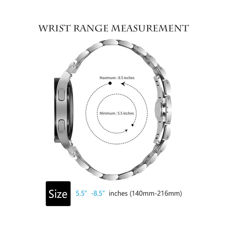 For Samsung Galaxy Watch7 44mm 40mm Metal Watch Band 7-Beads Strap with Quick Release Connector - Rose Gold
