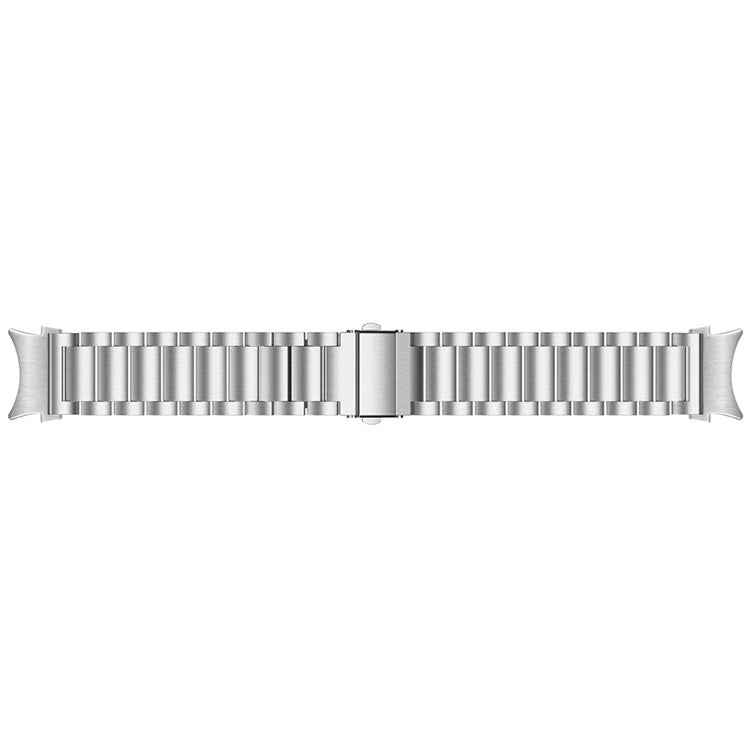 For Samsung Galaxy Watch7 44mm / 40mm Stainless Steel Band 3-Bead Smart Watch Strap with Connector, Silver