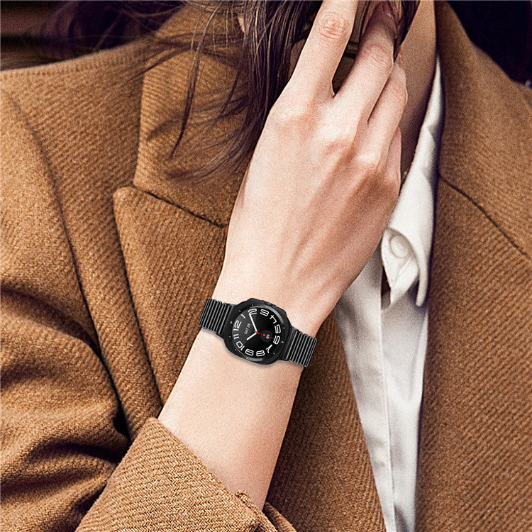 For Samsung Galaxy Watch Ultra 47mm Replacement Strap Stainless Steel Smart Watch Band - Black